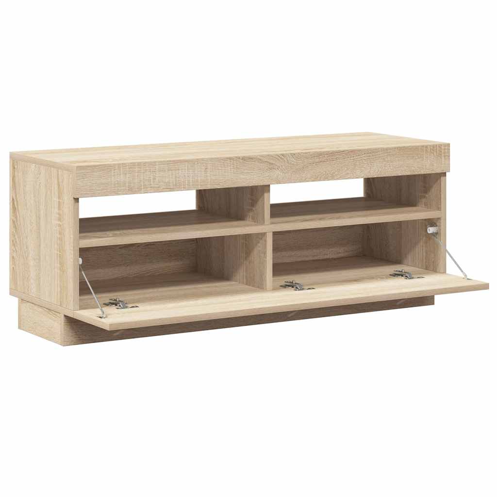vidaXL Szafka TV z oświetleniem LED, dąb sonoma, 100x35x40 cm
