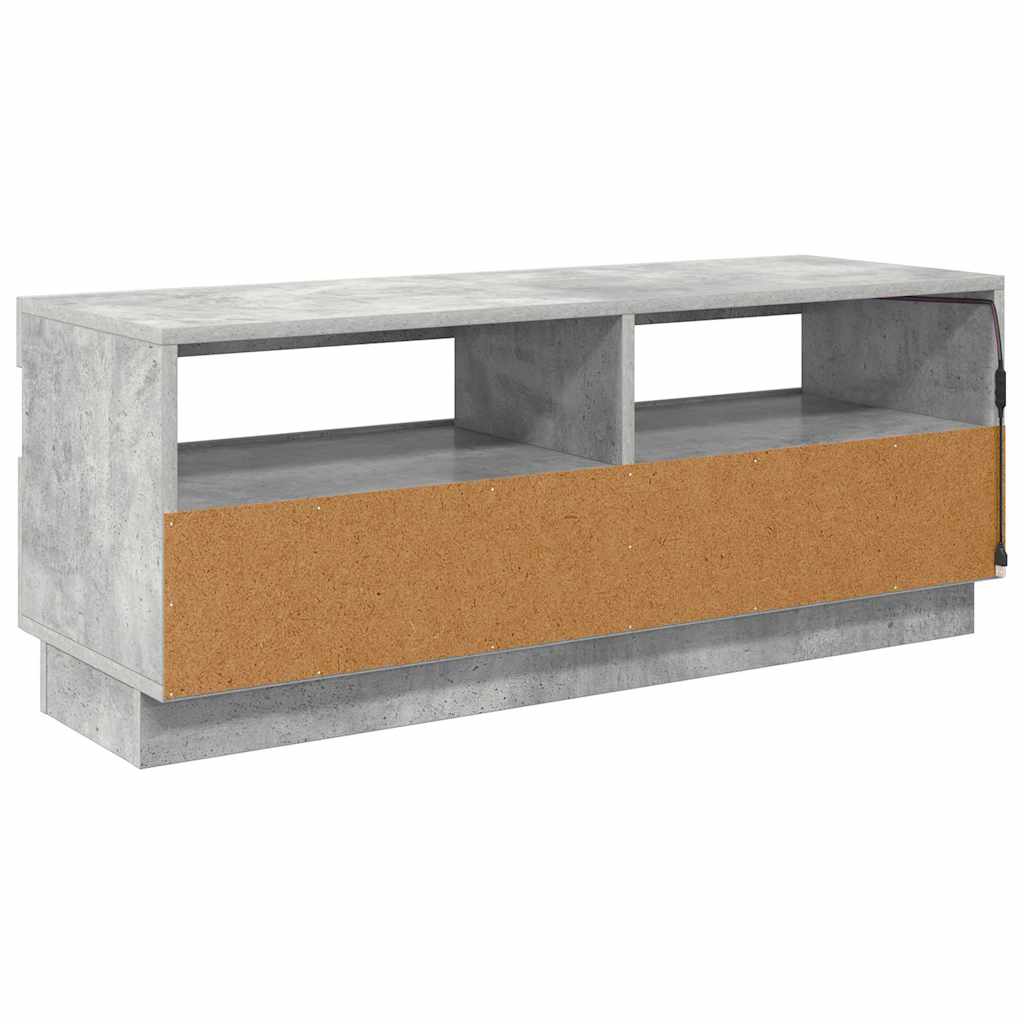 vidaXL Szafka pod TV z oświetleniem LED, szarość betonu, 100x35x40 cm
