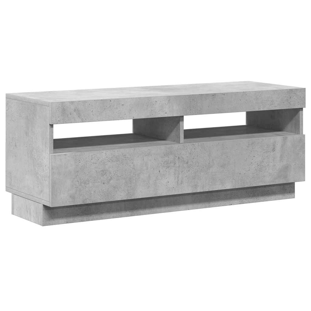 vidaXL Szafka pod TV z oświetleniem LED, szarość betonu, 100x35x40 cm