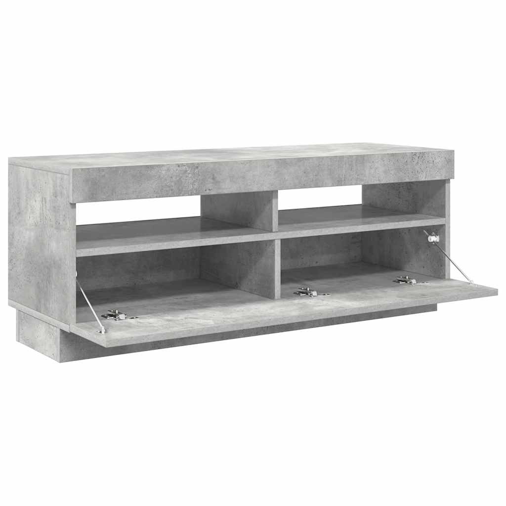 vidaXL Szafka pod TV z oświetleniem LED, szarość betonu, 100x35x40 cm