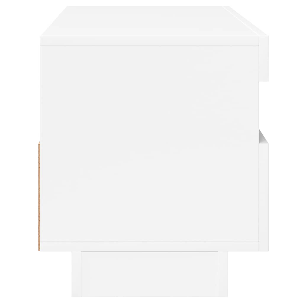 vidaXL Szafka TV z oświetleniem LED, biel z połyskiem, 100x35x40 cm