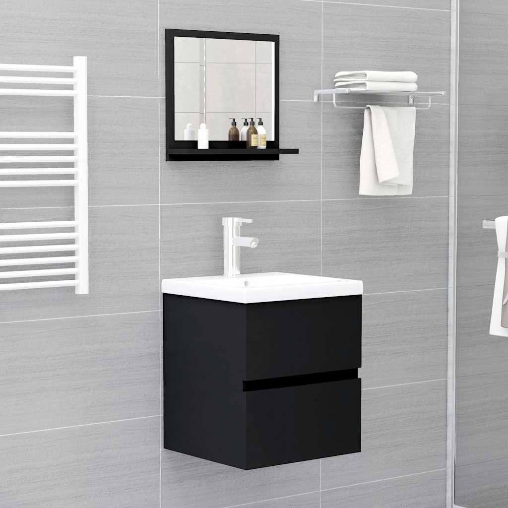 vidaXL Lustro łazienkowe, czarne 40x10,5x37 cm materiał drewnopochodny