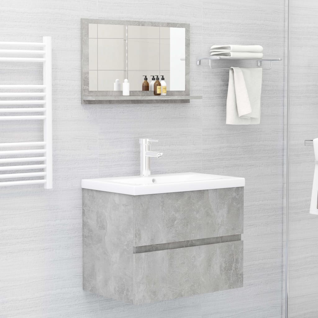 vidaXL Lustro łazienkowe, szarość betonu 60x10,5x37 cm