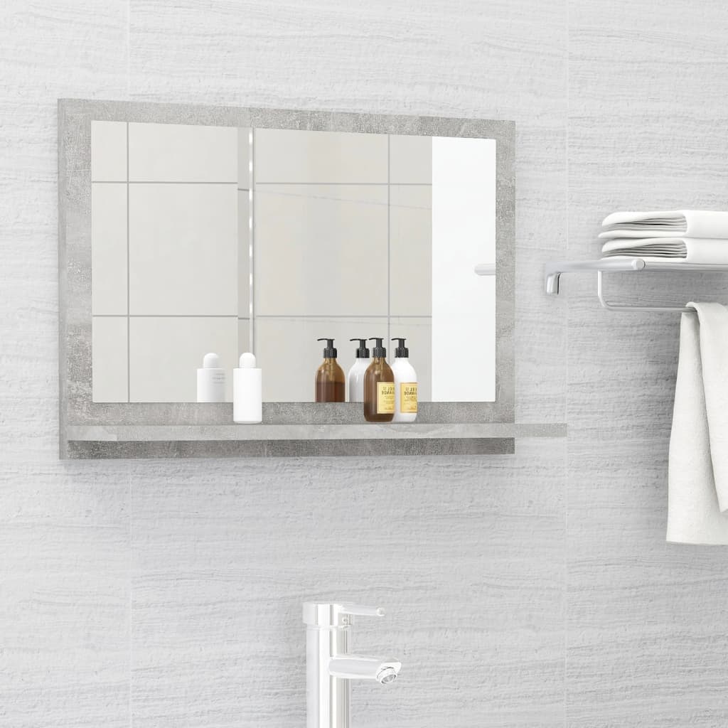 vidaXL Lustro łazienkowe, szarość betonu 60x10,5x37 cm