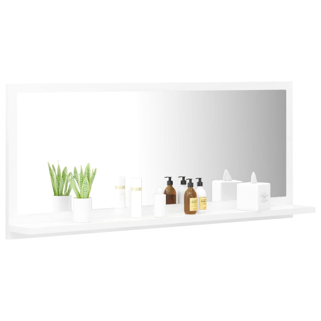 vidaXL Lustro łazienkowe, białe 90x10,5x37 cm, materiał drewnopochodny