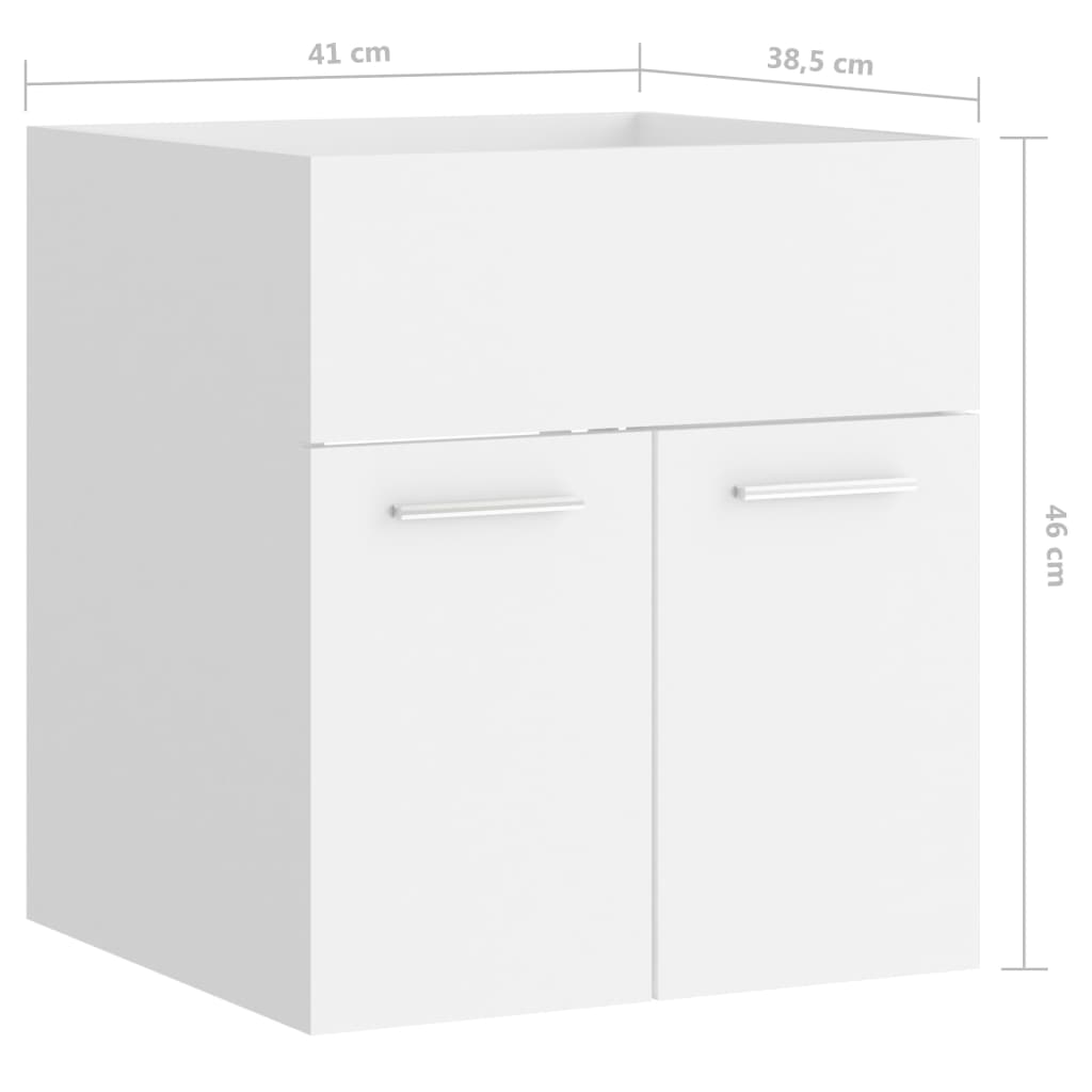 vidaXL Szafka pod umywalkę biała 41x38,5x46 cm materiał drewnopochodny