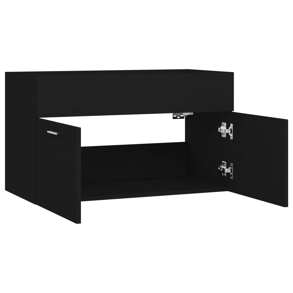 vidaXL Szafka pod umywalkę, czarna, 80x38,5x46 cm