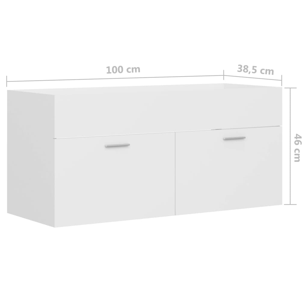 vidaXL Szafka pod umywalkę, biała, 100x38,5x46 cm