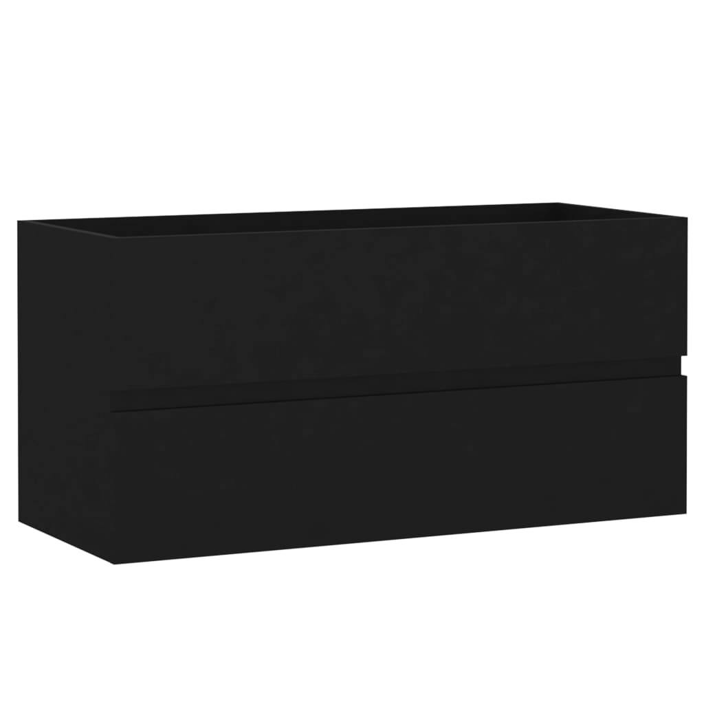 vidaXL Szafka pod umywalkę, czarna, 90x38,5x45 cm