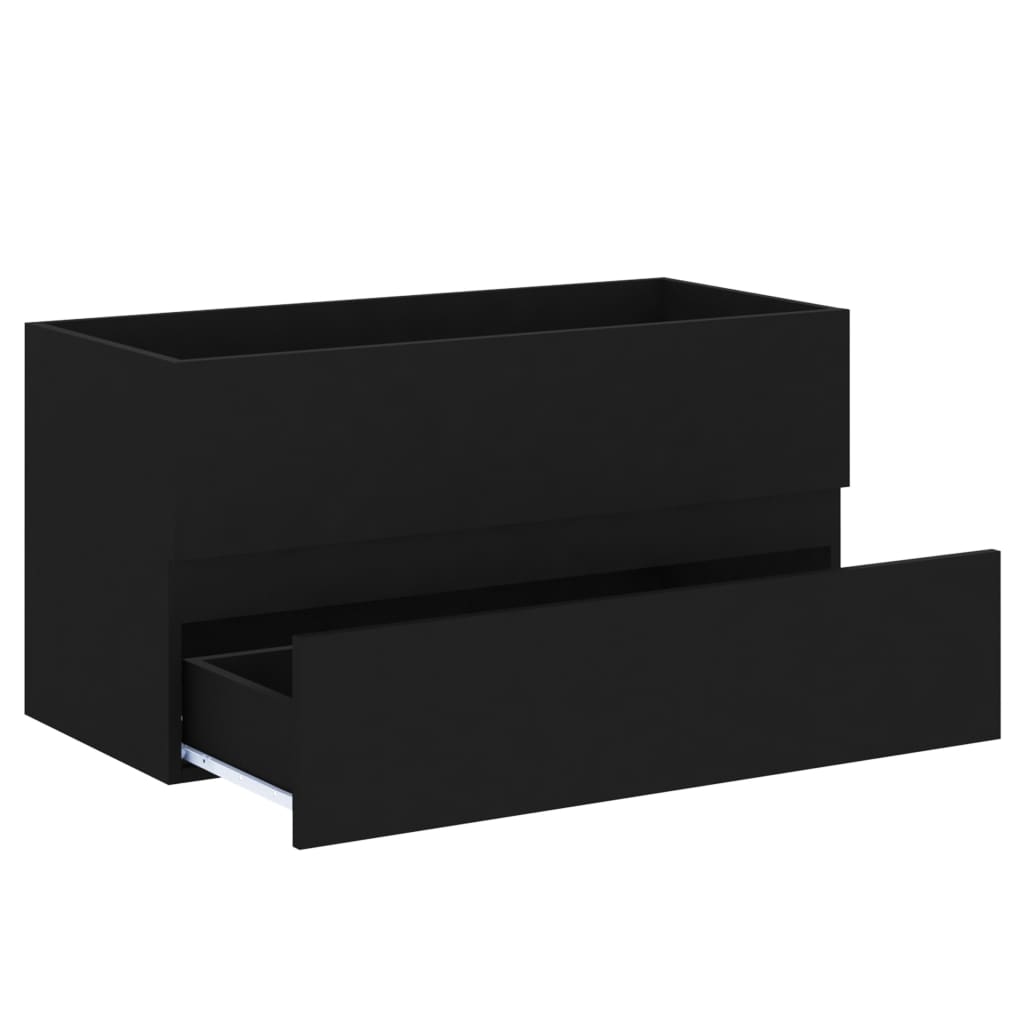 vidaXL Szafka pod umywalkę, czarna, 90x38,5x45 cm