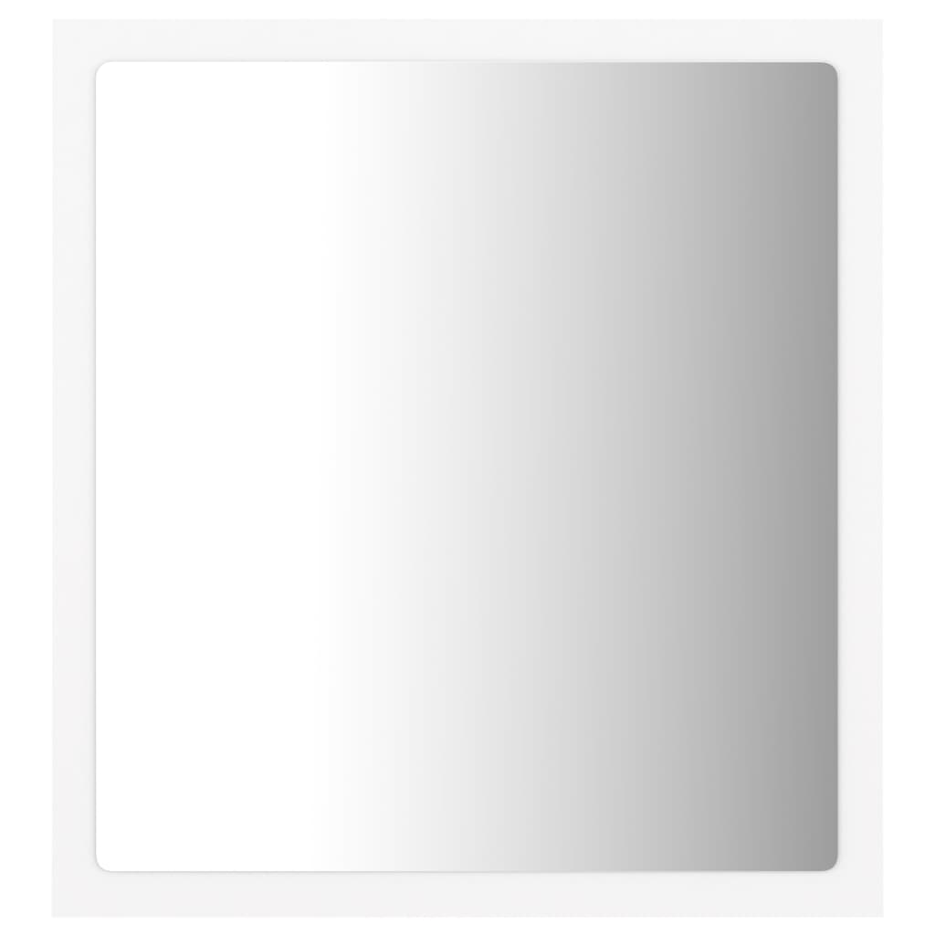 vidaXL Lustro łazienkowe LED, białe, 40x8,5x37 cm, akryl
