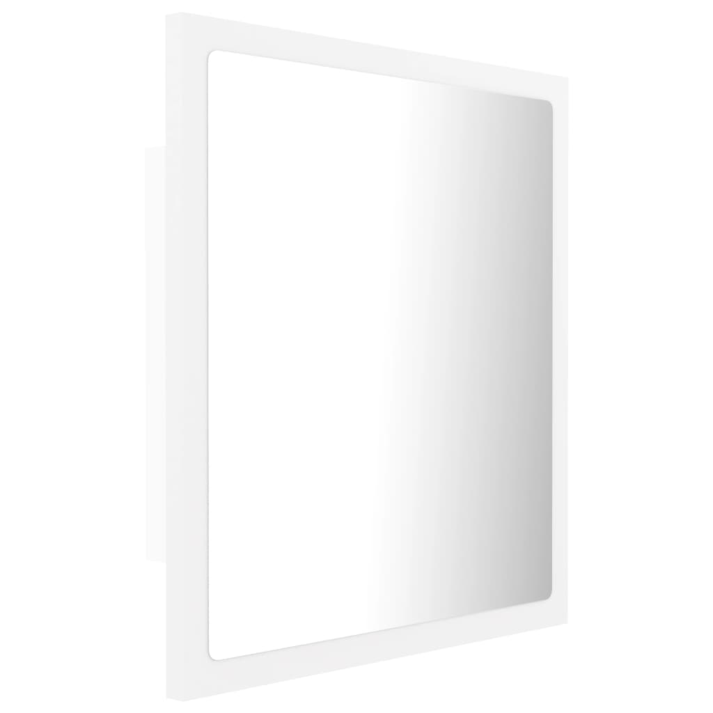 vidaXL Lustro łazienkowe LED, białe, 40x8,5x37 cm, akryl