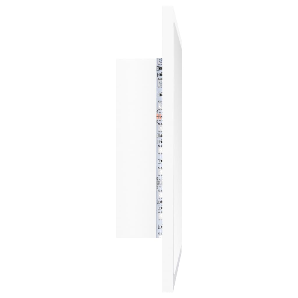 vidaXL Lustro łazienkowe LED, białe, 40x8,5x37 cm, akryl