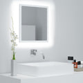 vidaXL Lustro łazienkowe LED, białe, 40x8,5x37 cm, akryl