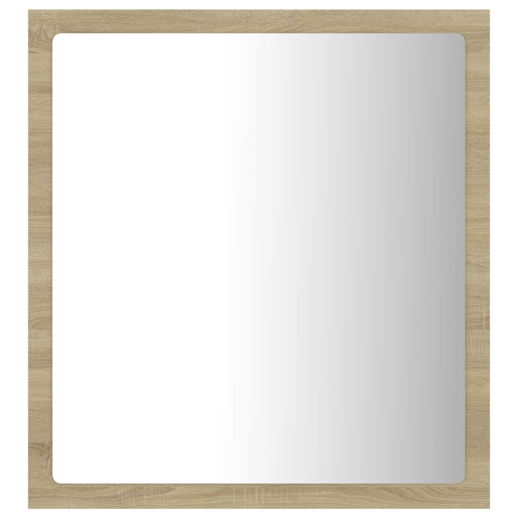 vidaXL Lustro łazienkowe LED, kolor dąb sonoma, 40x8,5x37 cm, akryl