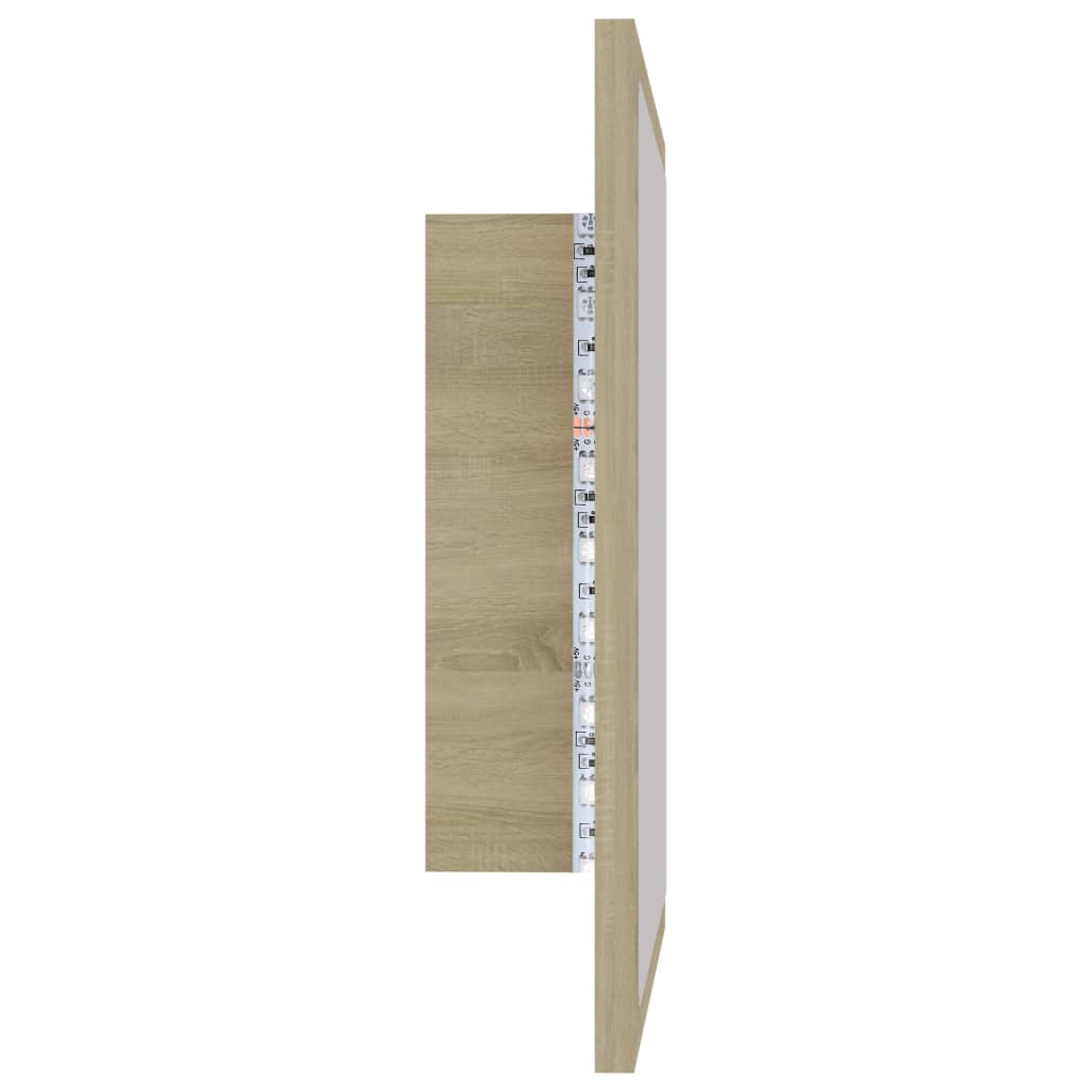 vidaXL Lustro łazienkowe LED, kolor dąb sonoma, 40x8,5x37 cm, akryl
