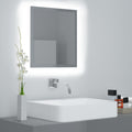 vidaXL Lustro łazienkowe LED, wysoki połysk, szare, 40x8,5x37cm, akryl