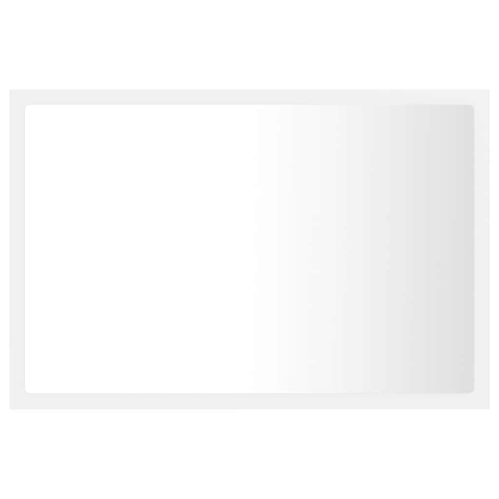 vidaXL Lustro łazienkowe z LED, białe, 60x8,5x37 cm, akryl