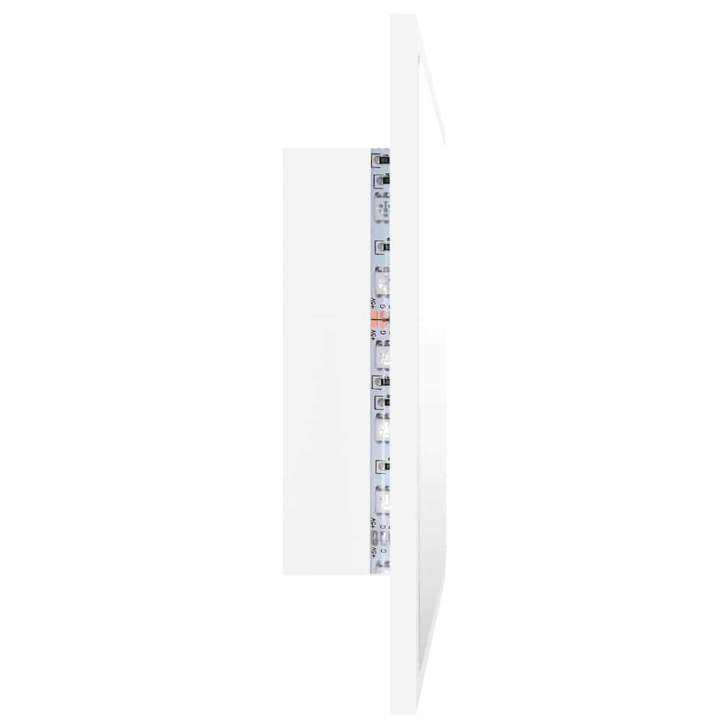 vidaXL Lustro łazienkowe z LED, białe, 60x8,5x37 cm, akryl