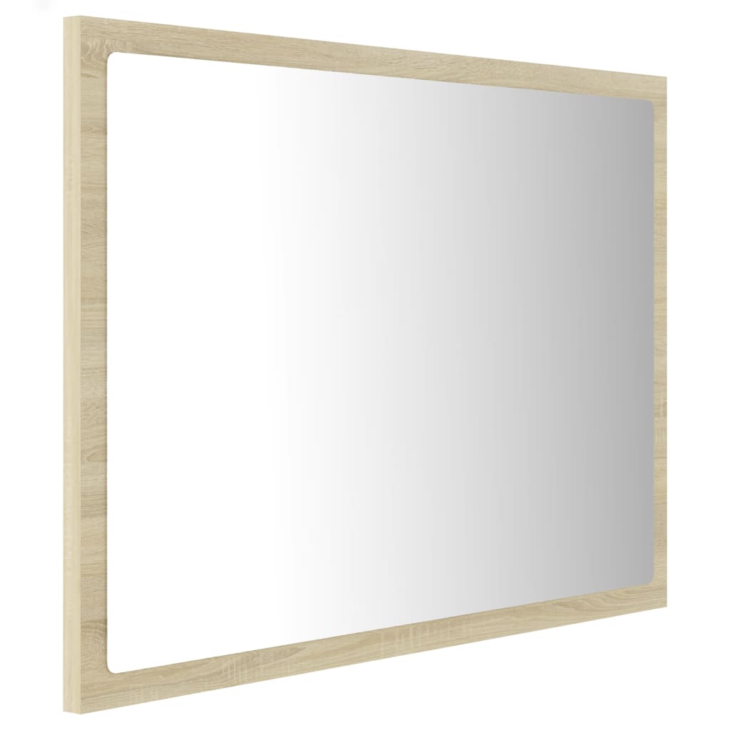 vidaXL Lustro łazienkowe LED, kolor dąb sonoma, 60x8,5x37 cm, akryl