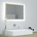 vidaXL Lustro łazienkowe LED, kolor dąb sonoma, 60x8,5x37 cm, akryl