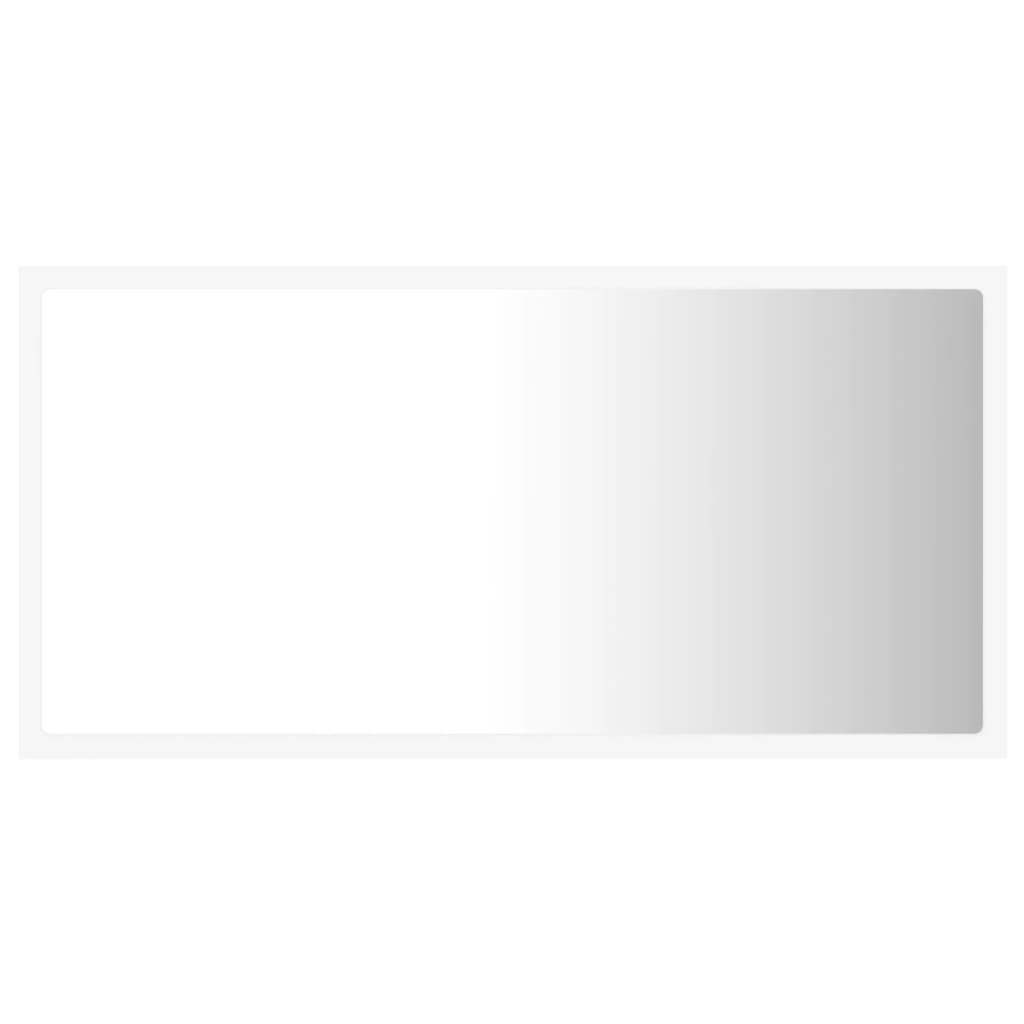vidaXL Lustro łazienkowe z LED, białe, 80x8,5x37 cm, akryl