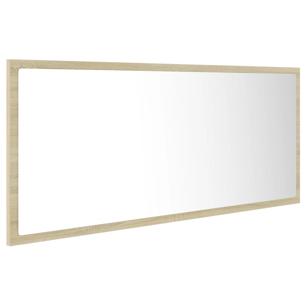 vidaXL Lustro łazienkowe LED, kolor dąb sonoma, 100x8,5x37 cm, akryl