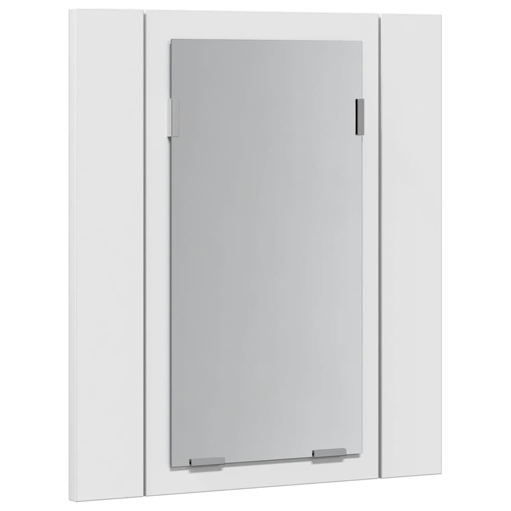 vidaXL Szafka łazienkowa z lustrem i LED, biała, 40x12x45 cm, akryl