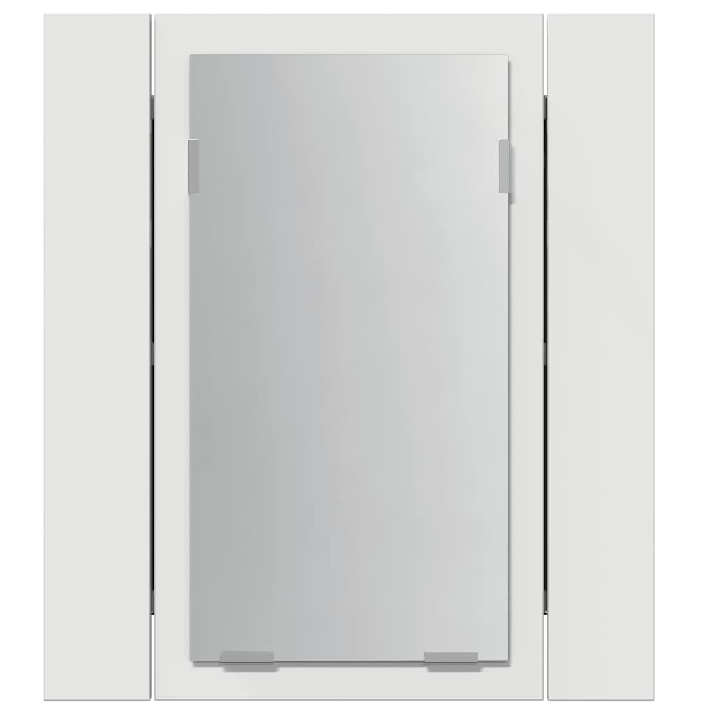 vidaXL Szafka łazienkowa z lustrem i LED, biała, 40x12x45 cm, akryl