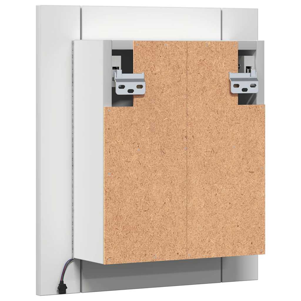 vidaXL Szafka łazienkowa z lustrem i LED, biała, 40x12x45 cm, akryl
