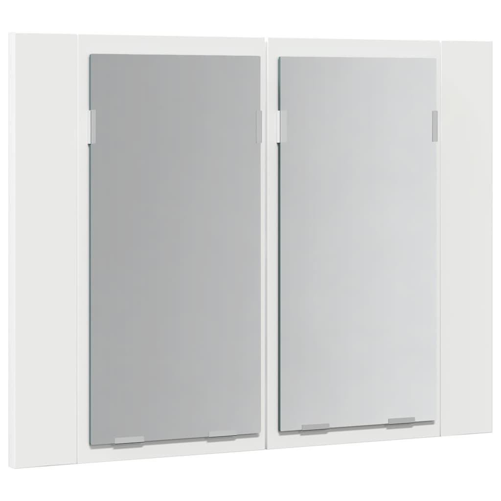 vidaXL Szafka łazienkowa z lustrem i LED, biała, 60x12x45 cm, akryl