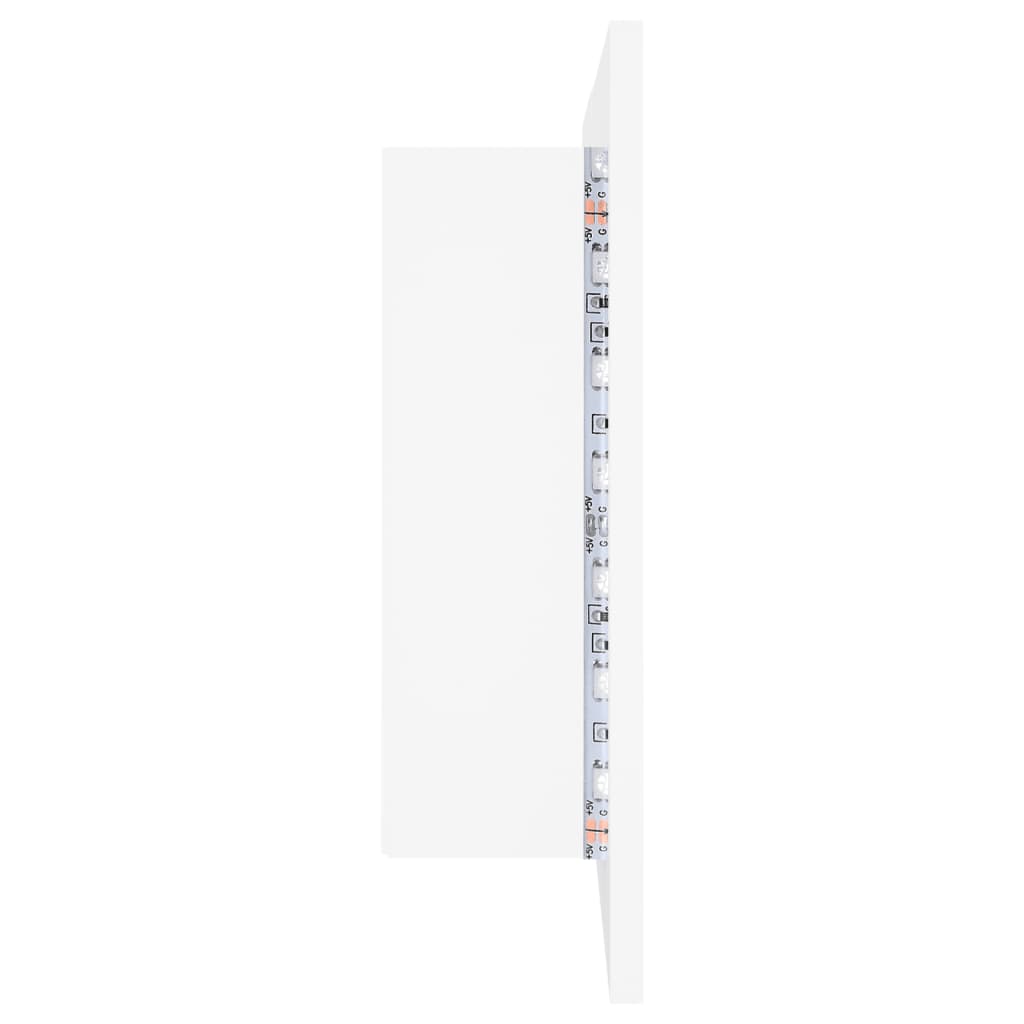 vidaXL Szafka łazienkowa z lustrem i LED, biała, 80x12x45 cm, akryl