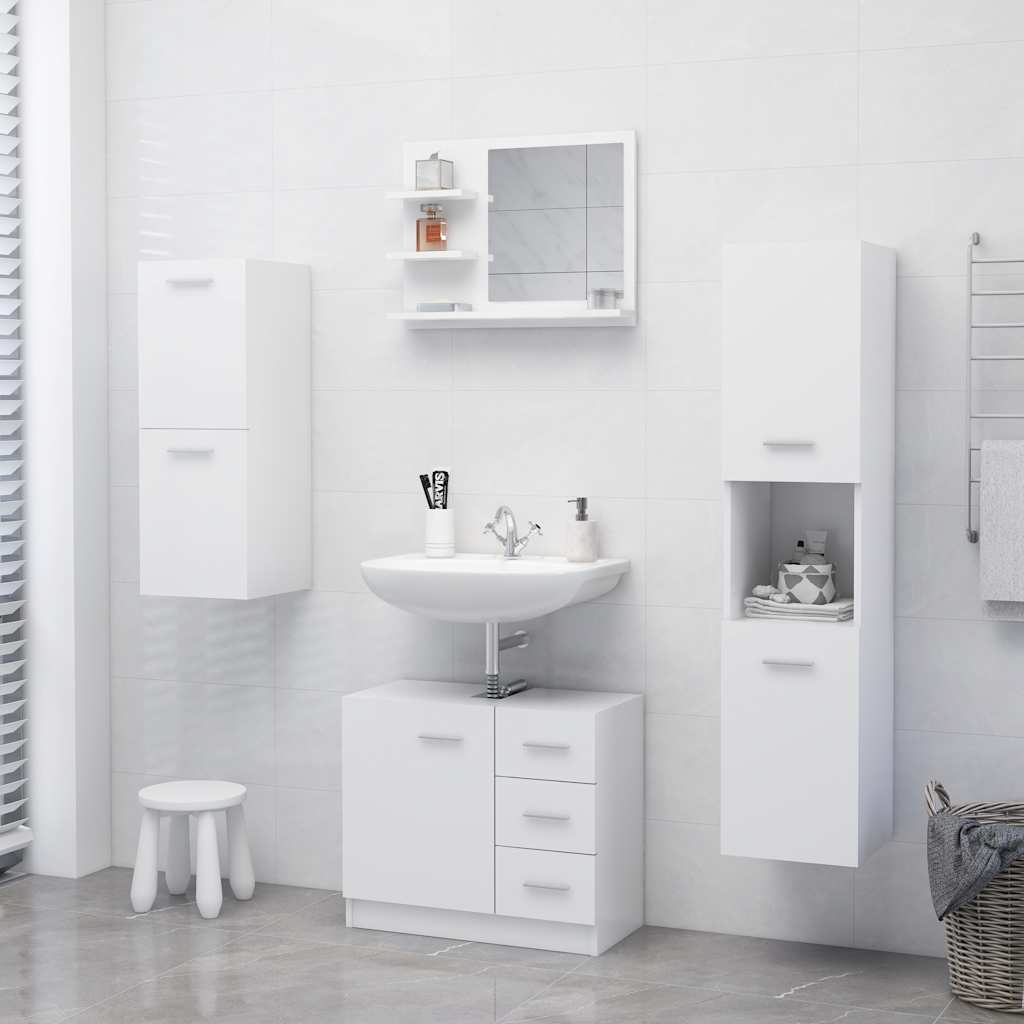vidaXL Lustro łazienkowe, białe 60x10,5x45 cm, materiał drewnopochodny