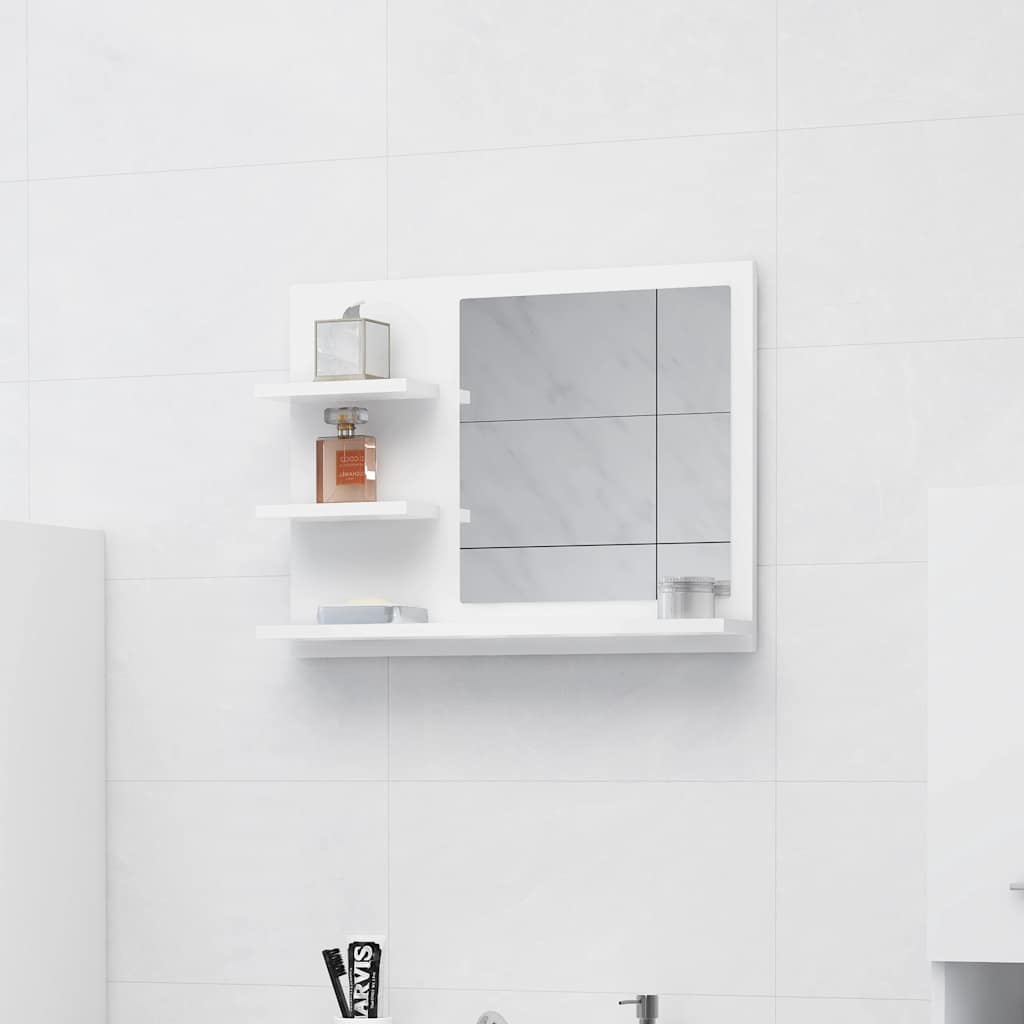 vidaXL Lustro łazienkowe, białe 60x10,5x45 cm, materiał drewnopochodny