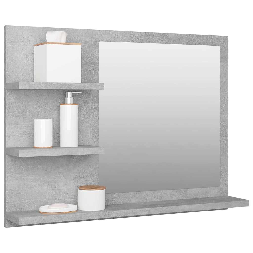 vidaXL Lustro łazienkowe, szarość betonu 60x10,5x45 cm