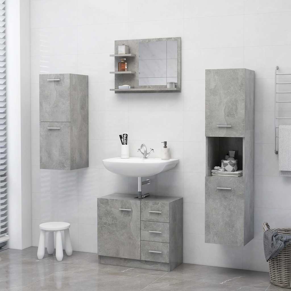 vidaXL Lustro łazienkowe, szarość betonu 60x10,5x45 cm