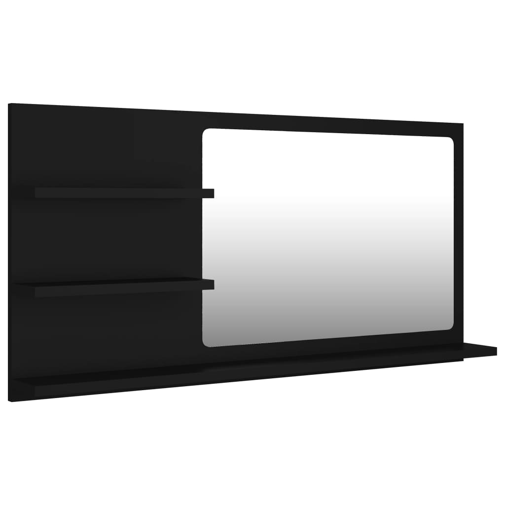 vidaXL Lustro łazienkowe, czarne 90x10,5x45 cm materiał drewnopochodny