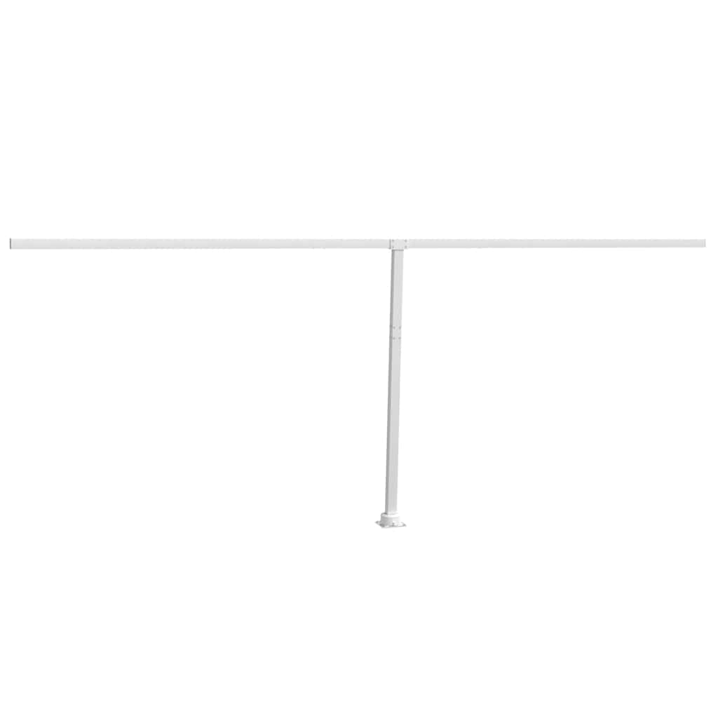 vidaXL Zestaw słupków do markizy, biały, 600x245 cm, żelazo