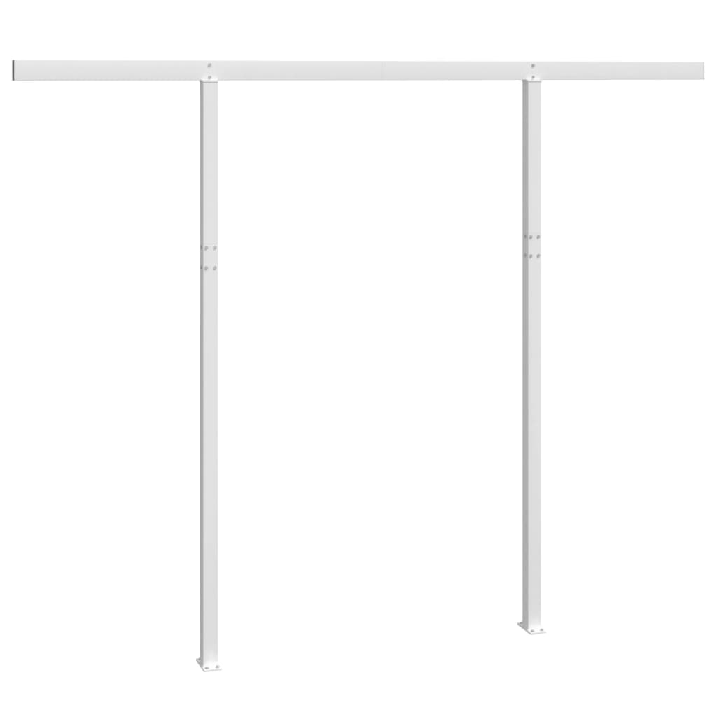 vidaXL Zestaw słupków do markizy, biały, 300x245 cm, żelazo