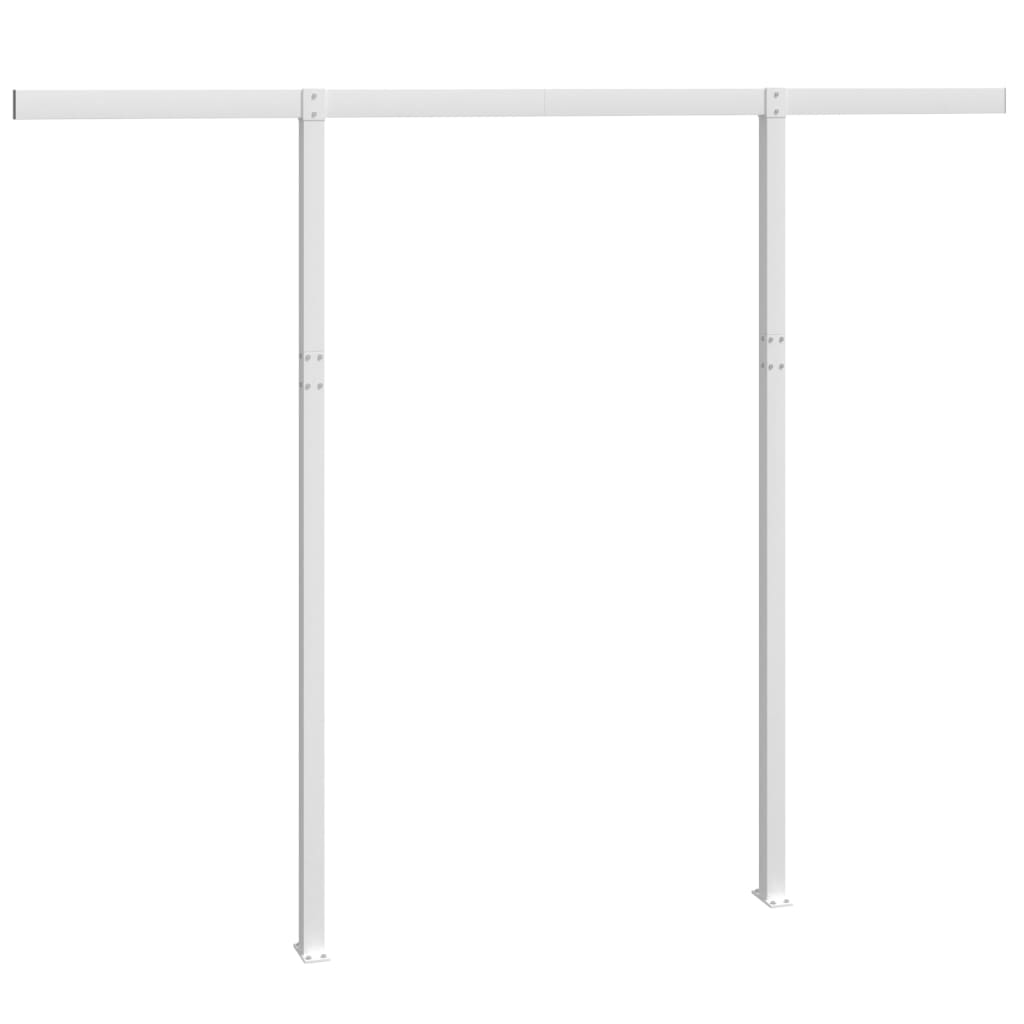 vidaXL Zestaw słupków do markizy, biały, 300x245 cm, żelazo