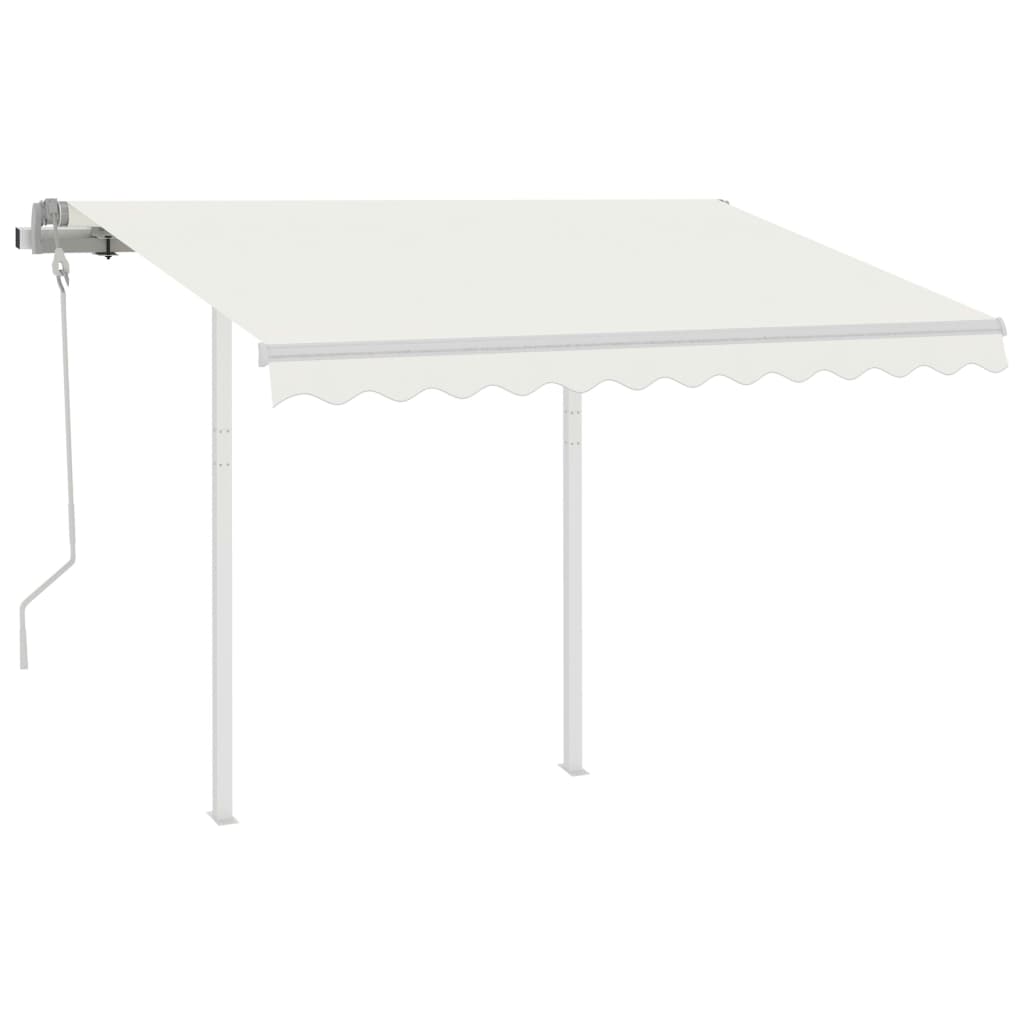 vidaXL Zestaw słupków do markizy, biały, 300x245 cm, żelazo