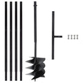 vidaXL Świder glebowy z uchwytem, 250 mm, przedłużany, 4 m, stal
