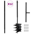 vidaXL Świder glebowy z uchwytem, 250 mm, przedłużany, 12 m, stal