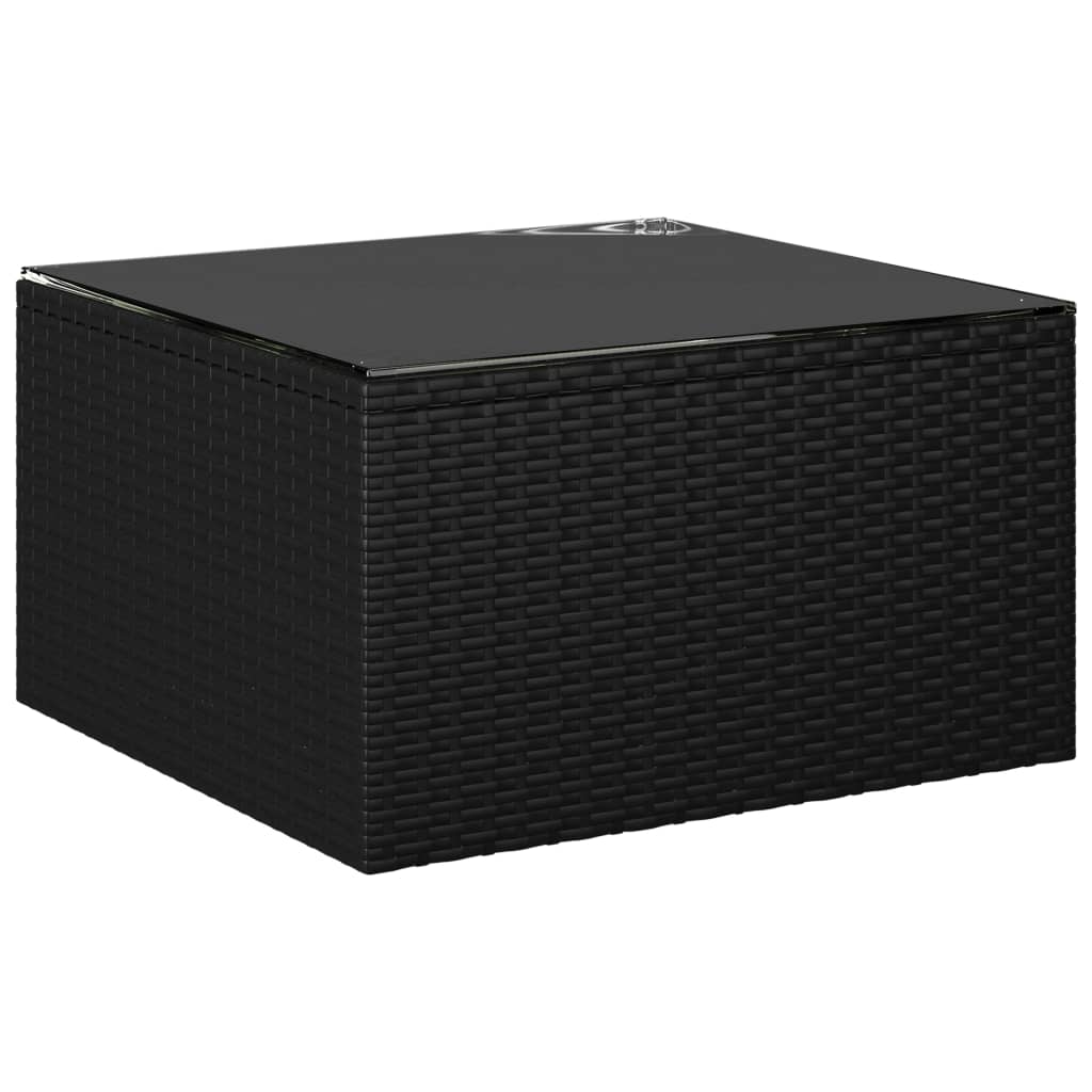 vidaXL 9-cz. zestaw mebli ogrodowych z poduszkami, rattan PE, czarny