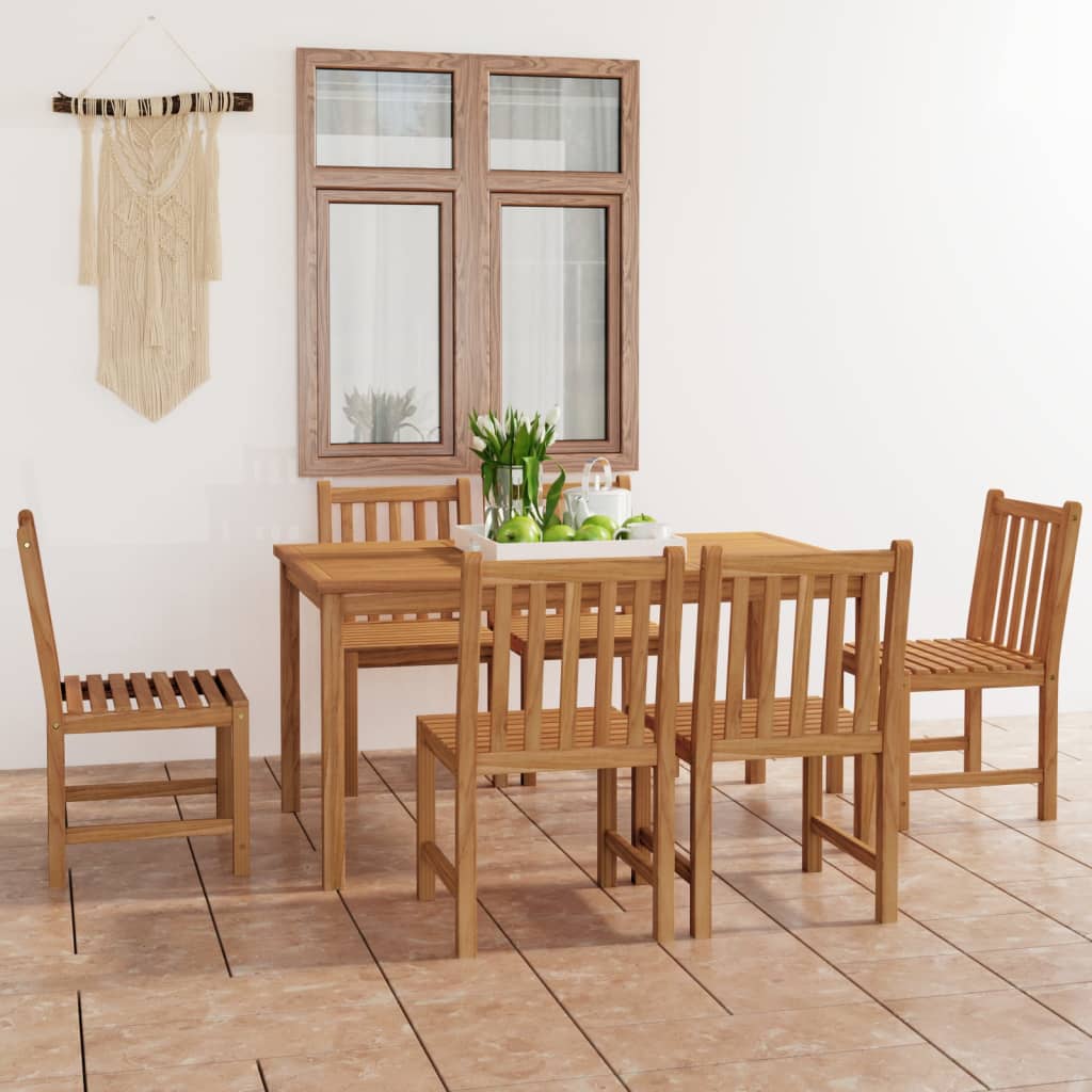 vidaXL 7-częściowy zestaw obiadowy do ogrodu, 150x90 cm, lite drewno tekowe