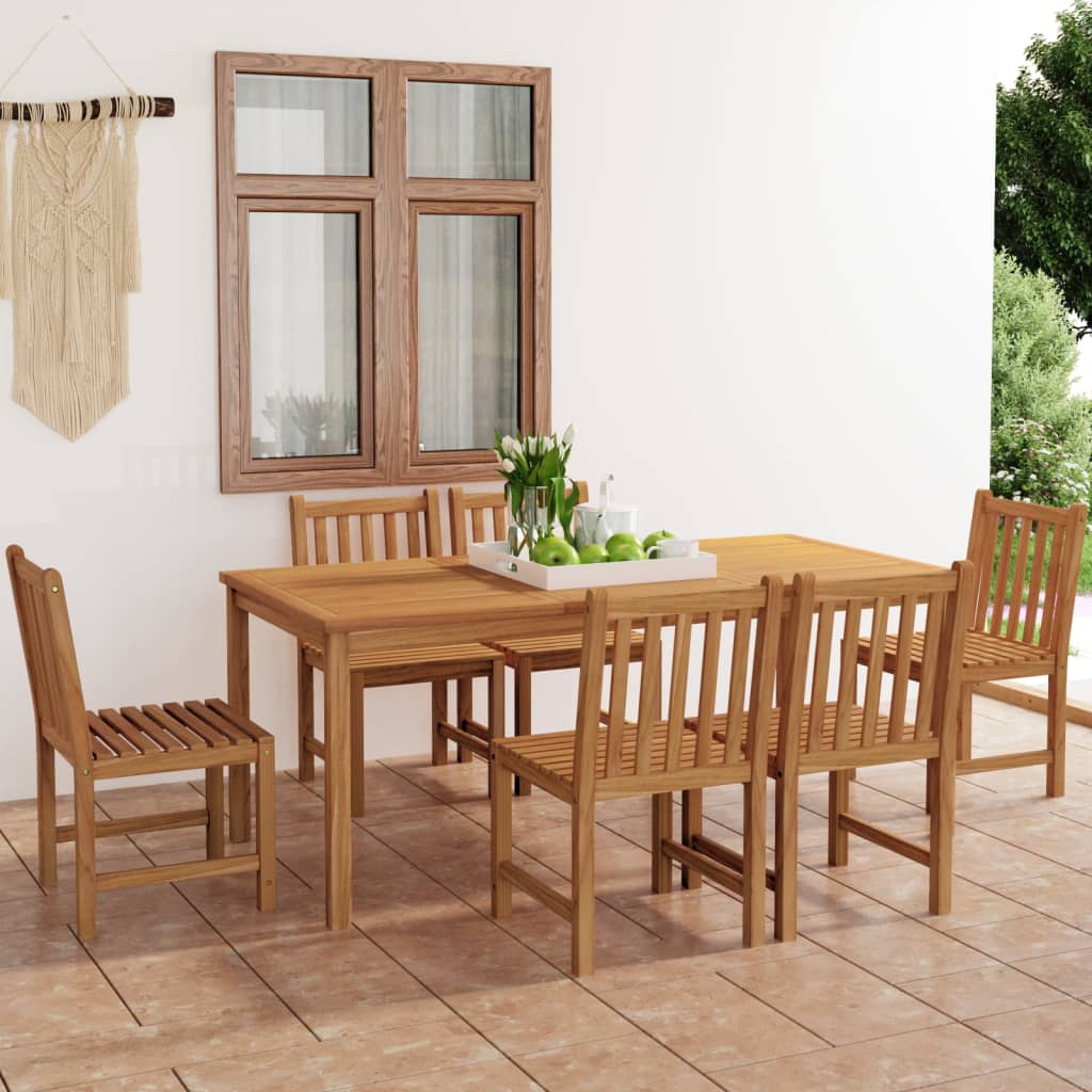 vidaXL 7-częściowy zestaw obiadowy do ogrodu, 180x90 cm, lite drewno tekowe