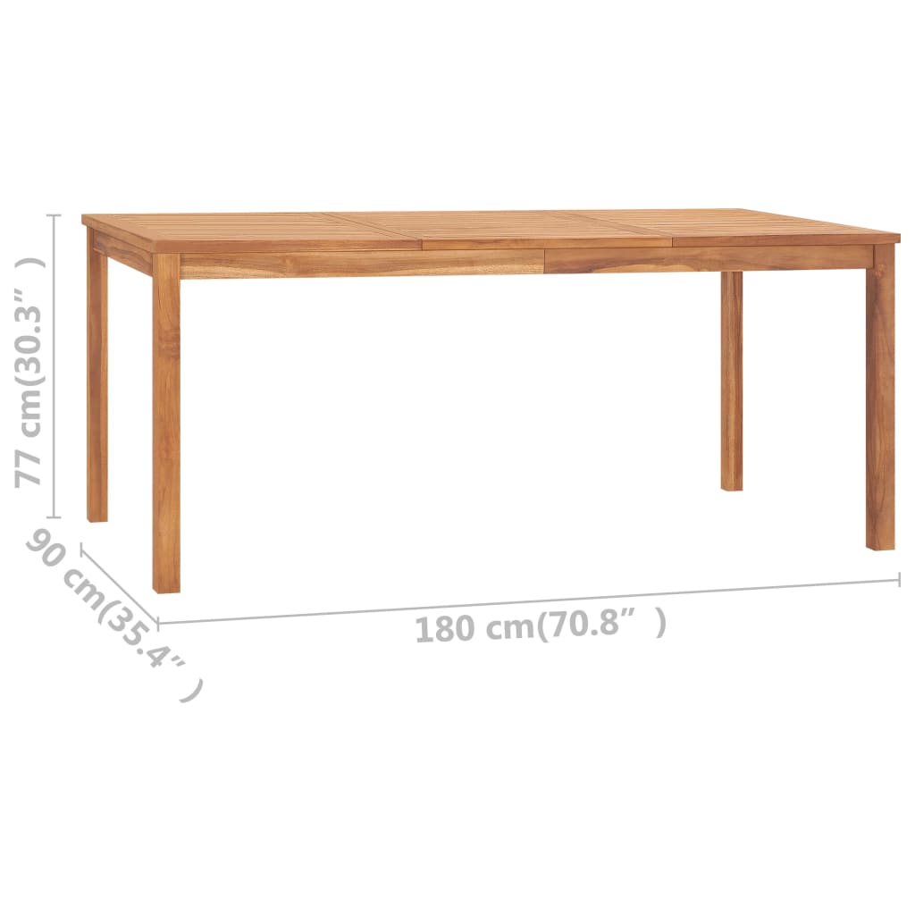 vidaXL 7-częściowy zestaw obiadowy do ogrodu, 180x90 cm, lite drewno tekowe