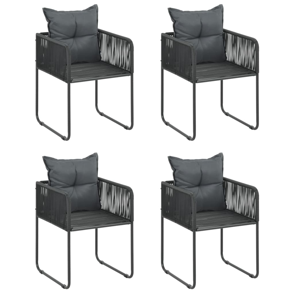 vidaXL 5-częściowy zestaw mebli ogrodowych rattan PVC, czarny