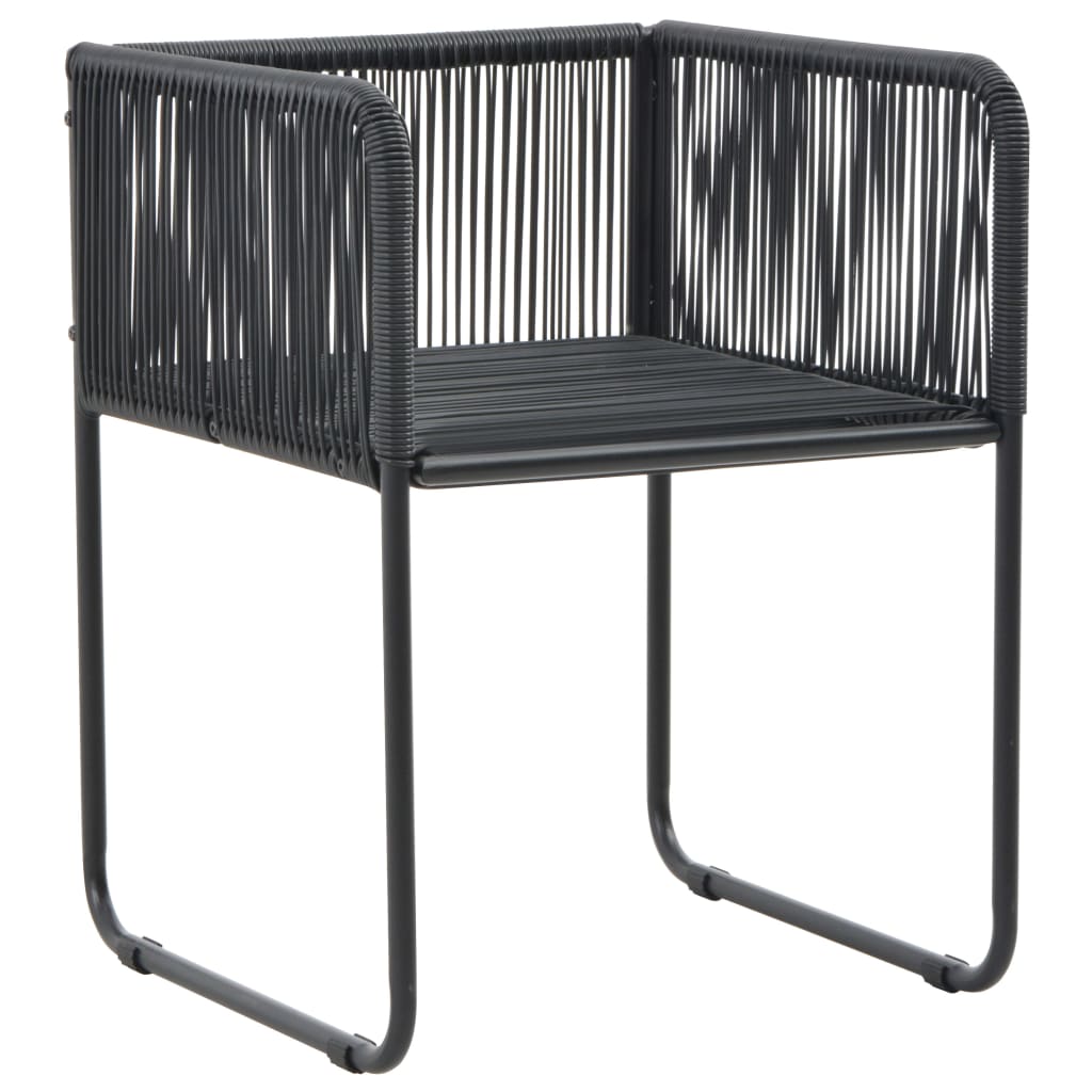 vidaXL 5-częściowy zestaw mebli ogrodowych rattan PVC, czarny