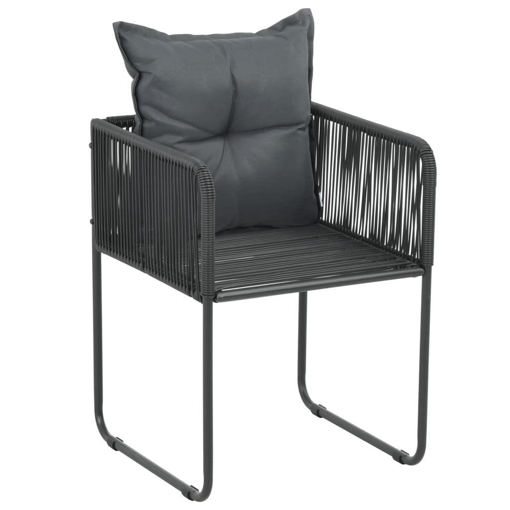 vidaXL 7-częściowy zestaw mebli ogrodowych rattan PVC, czarny